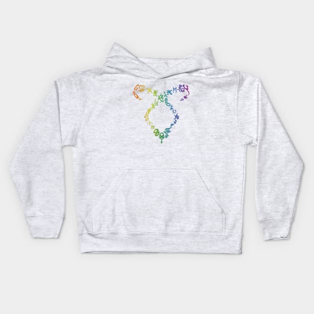 Shadowhunters rune / The mortal instruments - Angelic power rune shape with runes (coloured) - Parabatai - gift idea Kids Hoodie by Vane22april